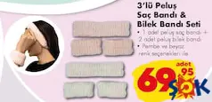 3'LÜ PELUŞ SAÇ BANDI & BİLEK BANDI SETİ 3'LÜ PELUŞ SAÇ BANDI & BİLEK BANDI SETİ